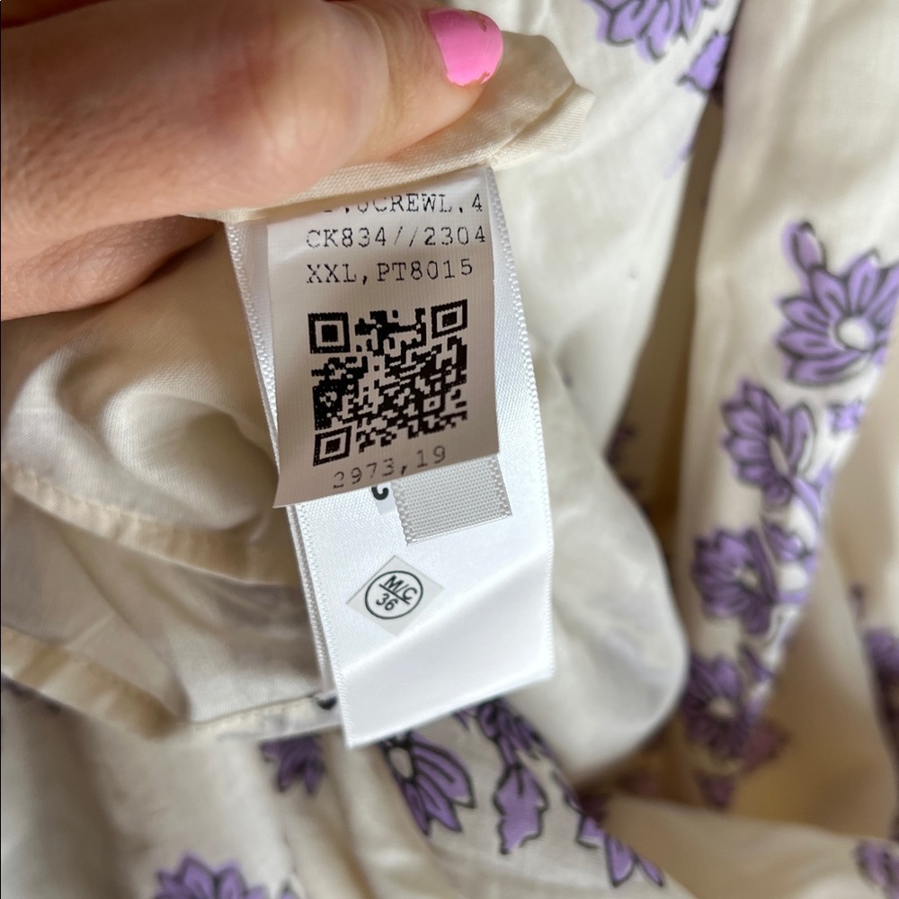 J. Crew Women's Floaty Midi Dress in Block-Print Cotton Voile, Size XXL NWT - Picture 6 of 6
